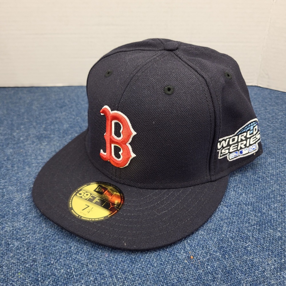 New Era Boston Red Sox 2004 World Series 59FIFTY Fitted Hat Navy Blue 7 1/4 Wool
